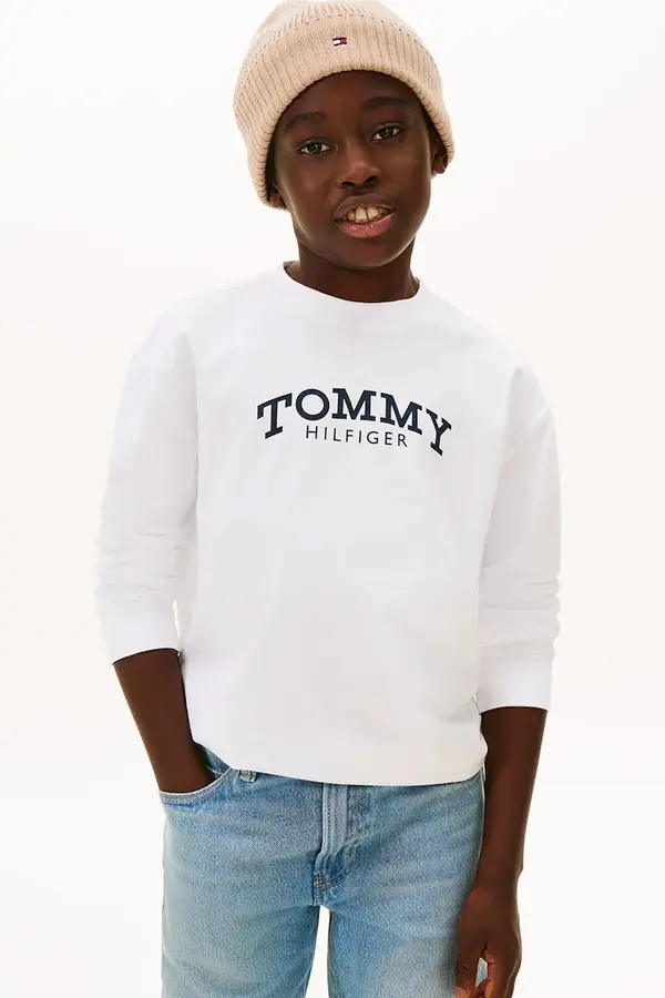 Tommy Hilfiger Otroška bombažna majica z dolgimi rokavi Tommy Hilfiger