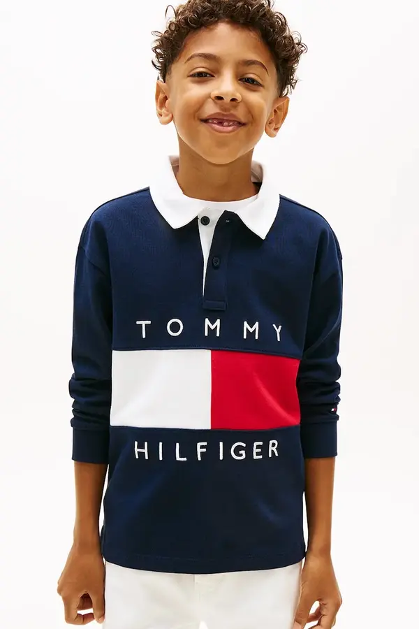 Tommy Hilfiger Otroška bombažna majica z dolgimi rokavi Tommy Hilfiger