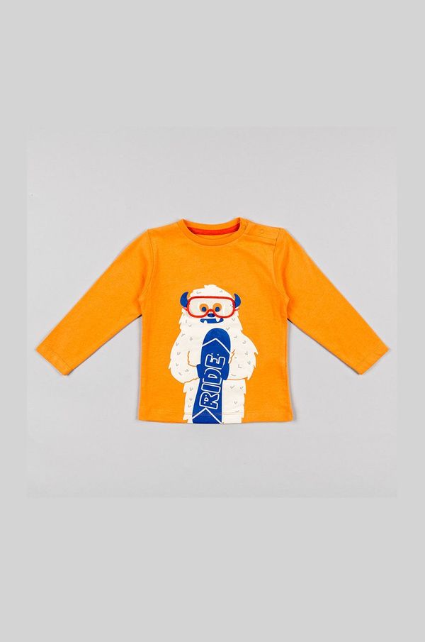 Zippy Otroška bombažna majica z dolgimi rokavi zippy oranžna barva