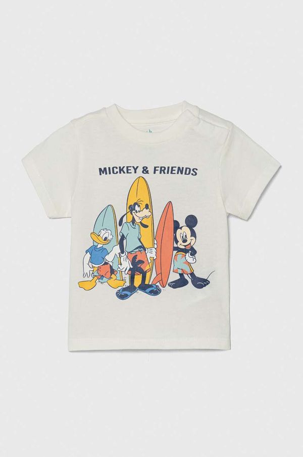 Zippy Otroška bombažna majica zippy x Disney bež barva