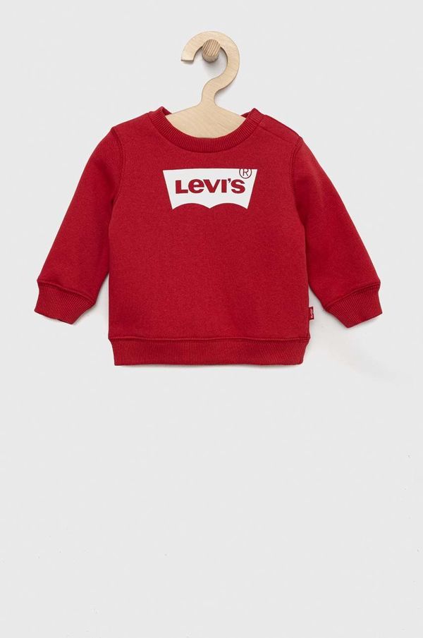 Levi's Otroška bombažna mikica Levi's rdeča barva,