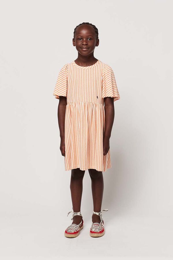 Bobo Choses Otroška bombažna obleka Bobo Choses oranžna barva