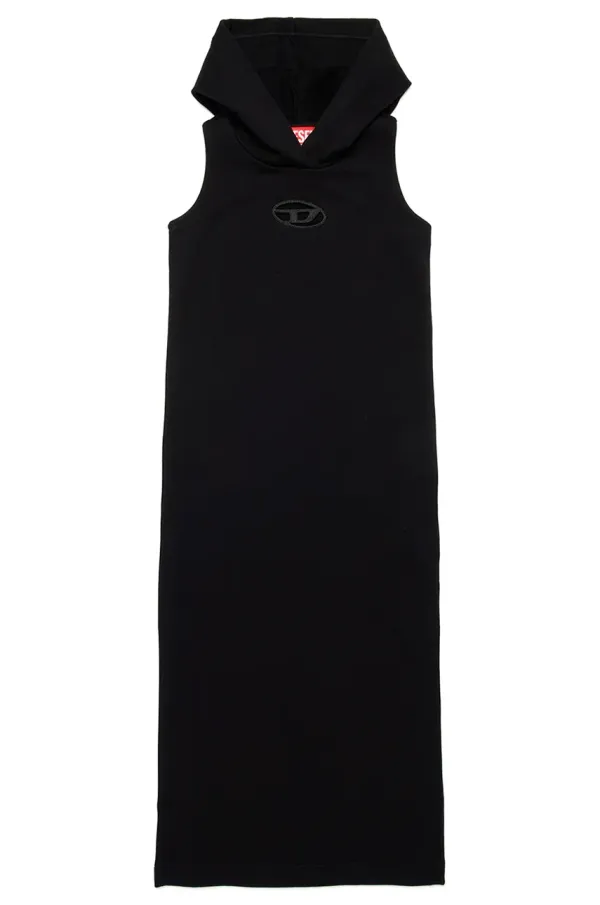 Diesel Otroška bombažna obleka Diesel DYTES DRESS črna barva, J02203