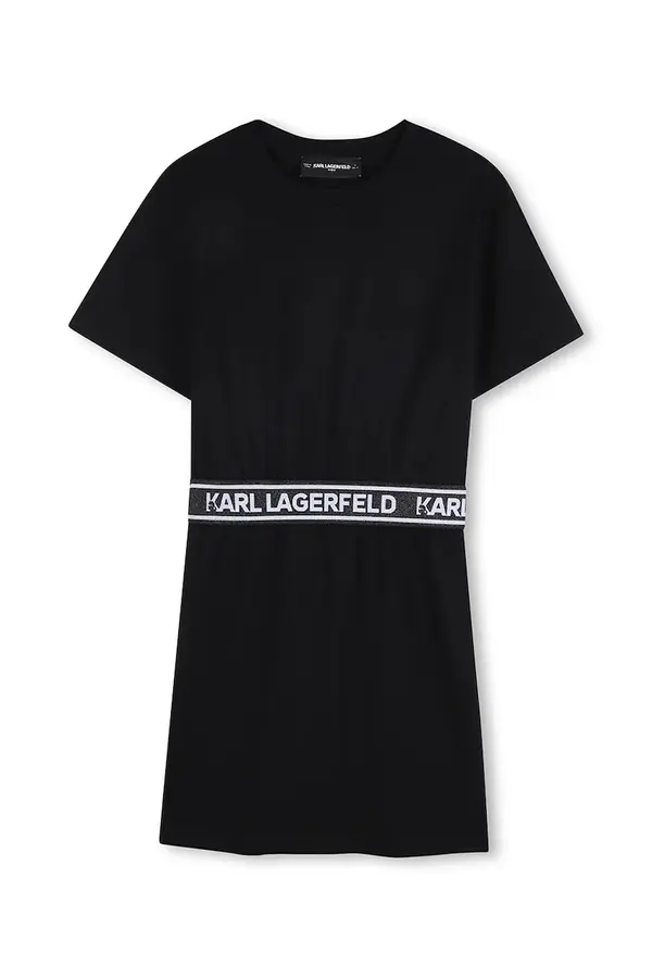 Karl Lagerfeld Otroška bombažna obleka Karl Lagerfeld