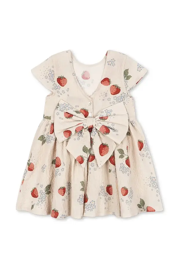 Konges Sløjd Otroška bombažna obleka Konges Sløjd AVA SS BOW DRESS GOTS