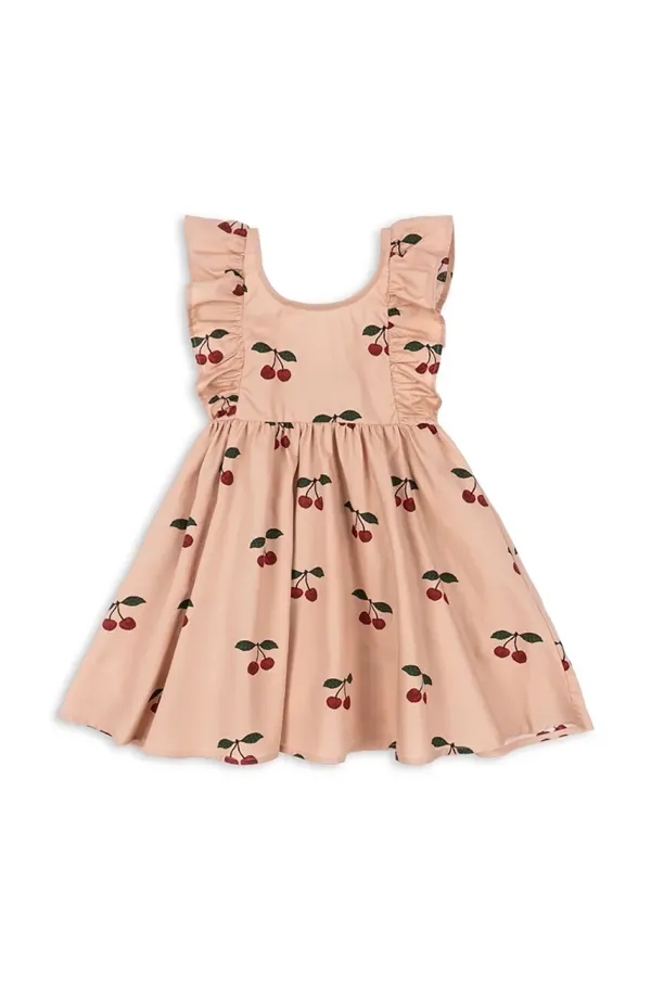 Konges Sløjd Otroška bombažna obleka Konges Sløjd VERBENA DRESS GOTS roza barva, KS102296