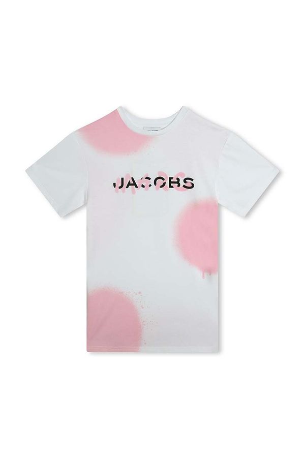 Marc Jacobs Otroška bombažna obleka Marc Jacobs bela barva