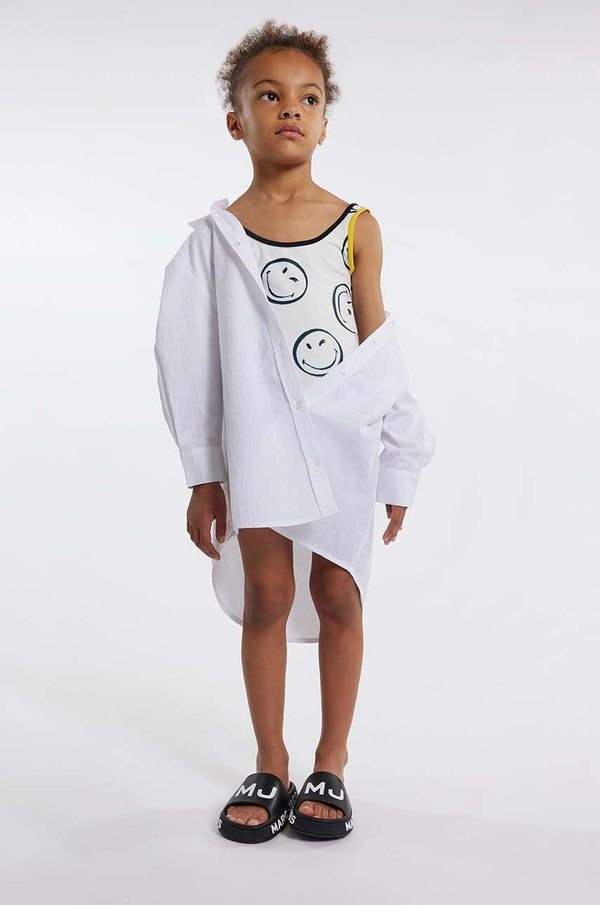 Marc Jacobs Otroška bombažna obleka Marc Jacobs bela barva