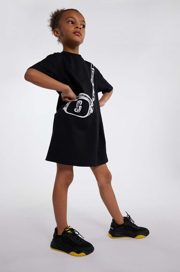 Marc Jacobs Otroška bombažna obleka Marc Jacobs črna barva