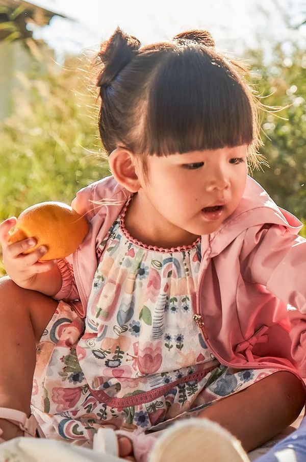 Mayoral Otroška bombažna obleka Mayoral roza barva, 1917