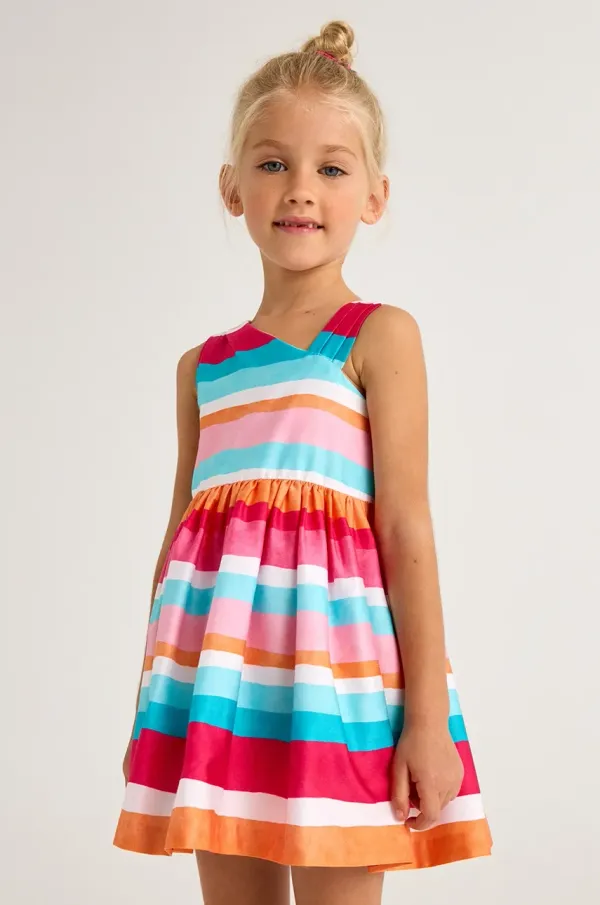 Mayoral Otroška bombažna obleka Mayoral roza barva, 3920