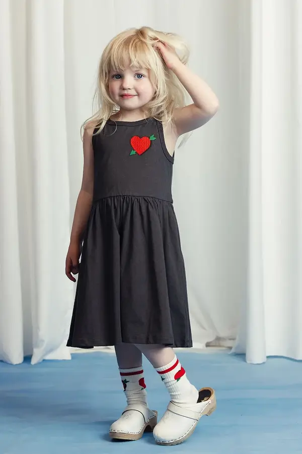 Mini Rodini Otroška bombažna obleka Mini Rodini Arrowed heart