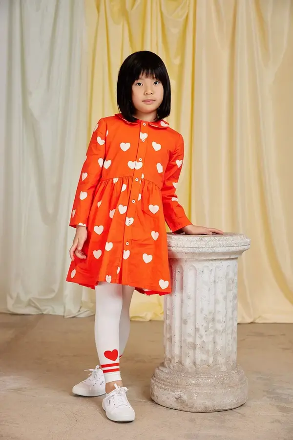 Mini Rodini Otroška bombažna obleka Mini Rodini Hearts