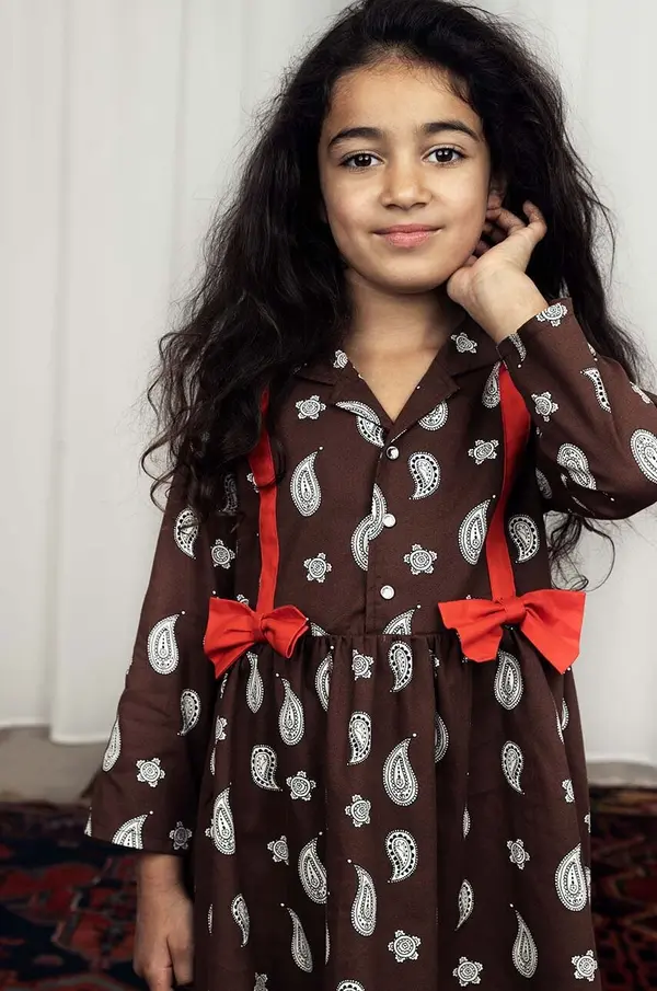Mini Rodini Otroška bombažna obleka Mini Rodini Paisley
