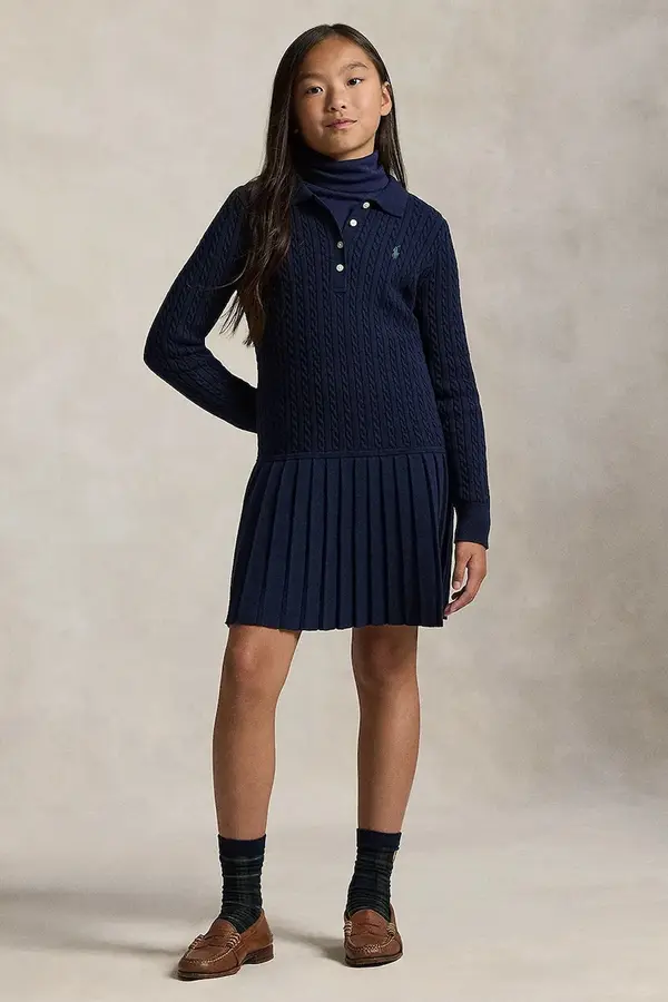 Polo Ralph Lauren Otroška bombažna obleka Polo Ralph Lauren