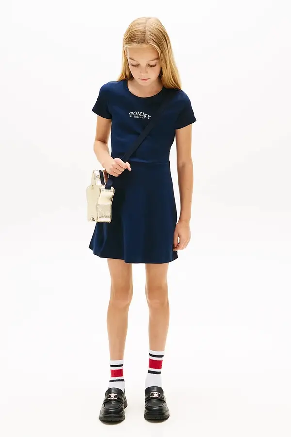 Tommy Hilfiger Otroška bombažna obleka Tommy Hilfiger