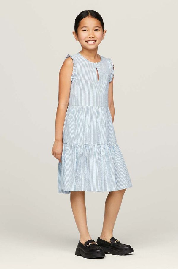 Tommy Hilfiger Otroška bombažna obleka Tommy Hilfiger