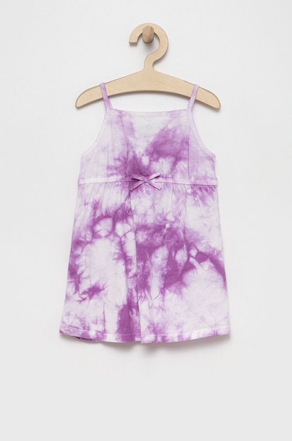 United Colors of Benetton Otroška bombažna obleka United Colors of Benetton vijolična barva,