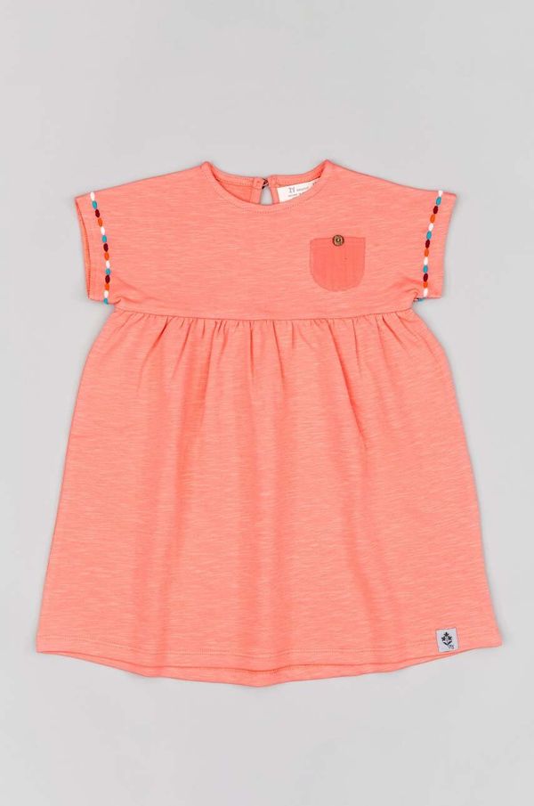 Zippy Otroška bombažna obleka zippy oranžna barva