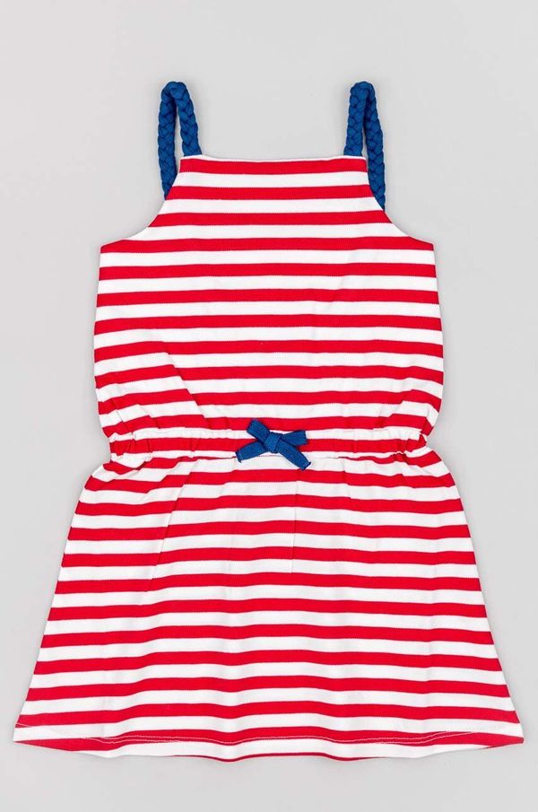 Zippy Otroška bombažna obleka zippy rdeča barva