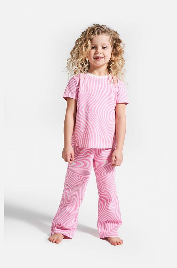 Coccodrillo Otroška bombažna pižama Coccodrillo roza barva