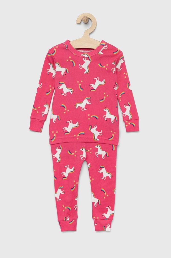 Gap Otroška bombažna pižama GAP roza barva