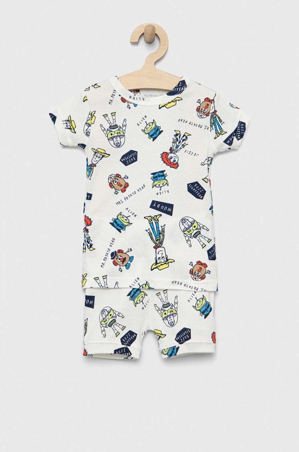 Gap Otroška bombažna pižama GAP x Pixar bela barva