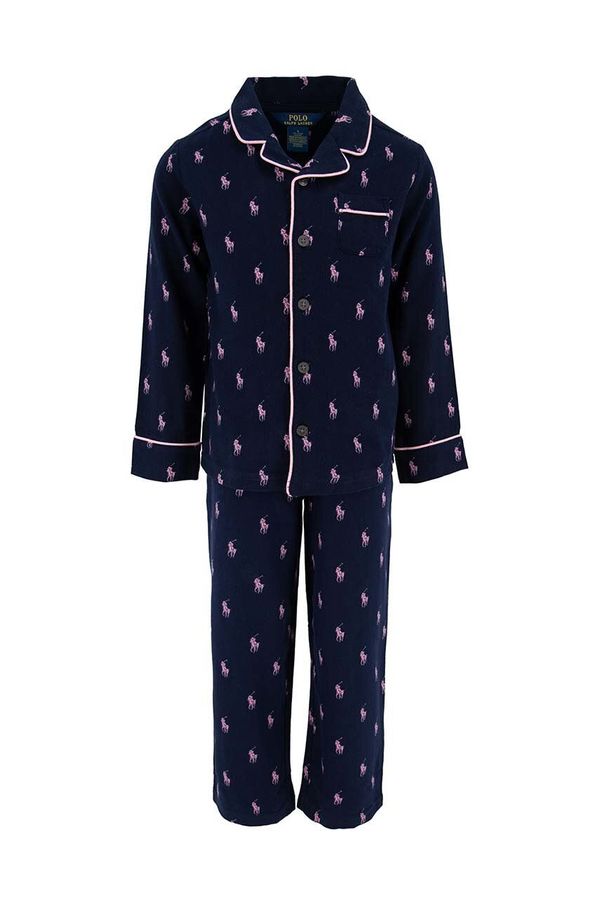 Polo Ralph Lauren Otroška bombažna pižama Polo Ralph Lauren mornarsko modra barva, 3P0150