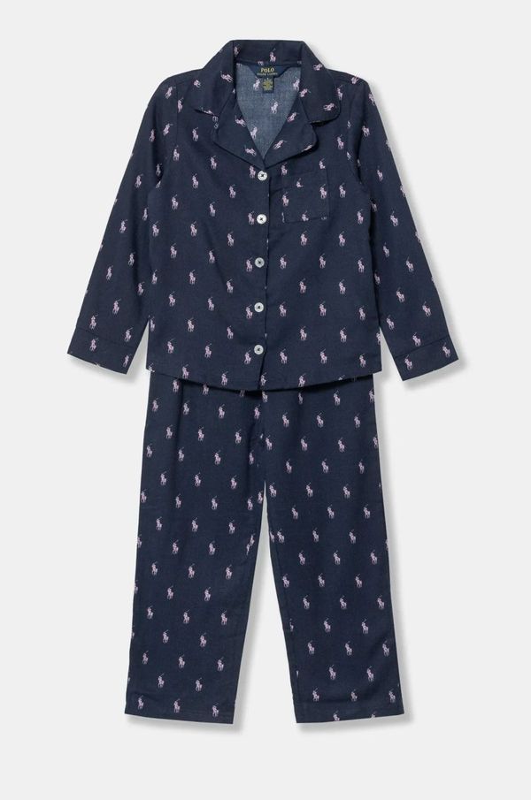 Polo Ralph Lauren Otroška bombažna pižama Polo Ralph Lauren mornarsko modra barva, 4P0034