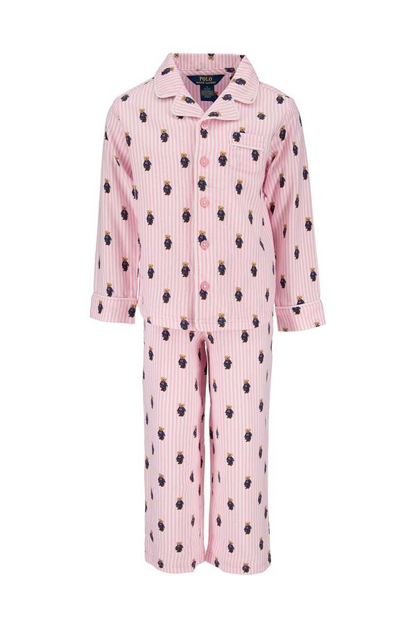 Polo Ralph Lauren Otroška bombažna pižama Polo Ralph Lauren roza barva, 3P0143