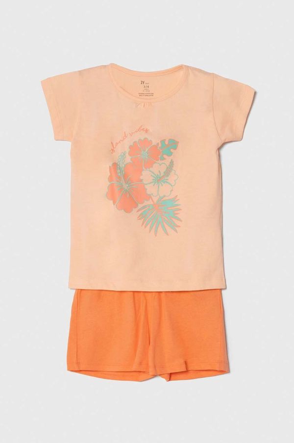 Zippy Otroška bombažna pižama zippy 2-pack oranžna barva