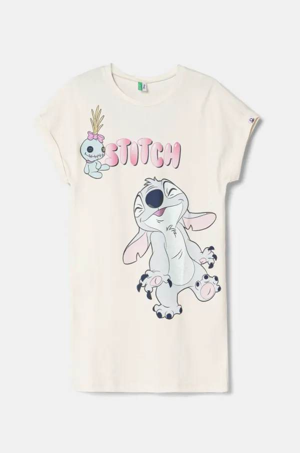 United Colors of Benetton Otroška bombažna spalna srajca United Colors of Benetton bež barva, 30960C00N