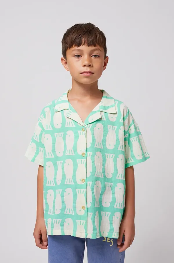 Bobo Choses Otroška bombažna srajca Bobo Choses Lucky Fish turkizna barva, 125AC025