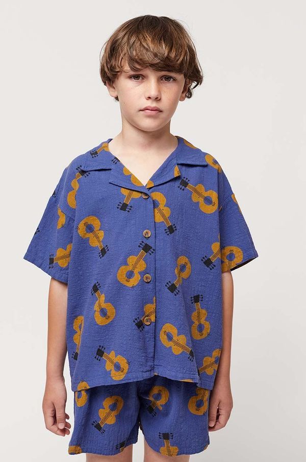 Bobo Choses Otroška bombažna srajca Bobo Choses mornarsko modra barva