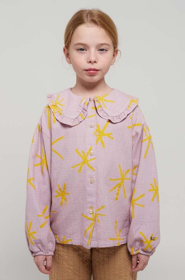 Bobo Choses Otroška bombažna srajca Bobo Choses vijolična barva