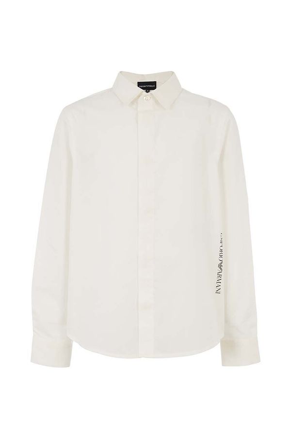 Emporio Armani Otroška bombažna srajca Emporio Armani bež barva, 6D4CJB 4N8QZ