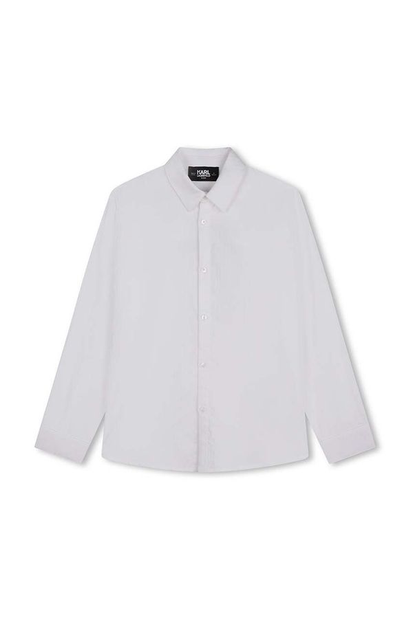 Karl Lagerfeld Otroška bombažna srajca Karl Lagerfeld bela barva, Z30301