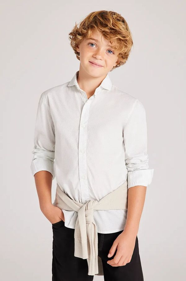 Mayoral Otroška bombažna srajca Mayoral bela barva, 6140
