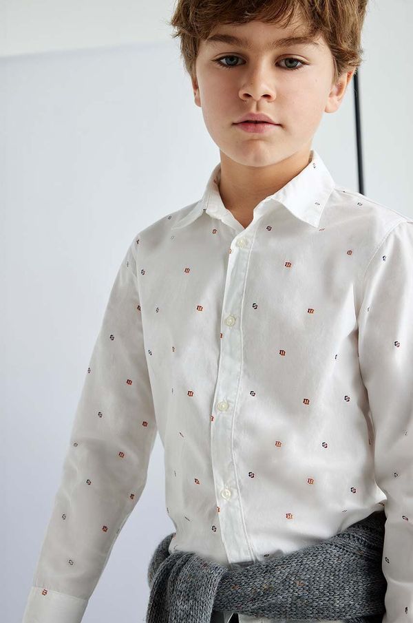 Mayoral Otroška bombažna srajca Mayoral bela barva, 7108