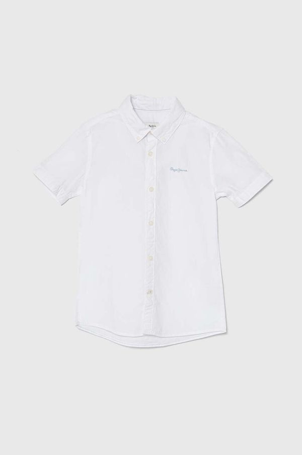 Pepe Jeans Otroška bombažna srajca Pepe Jeans JAYME SS bela barva