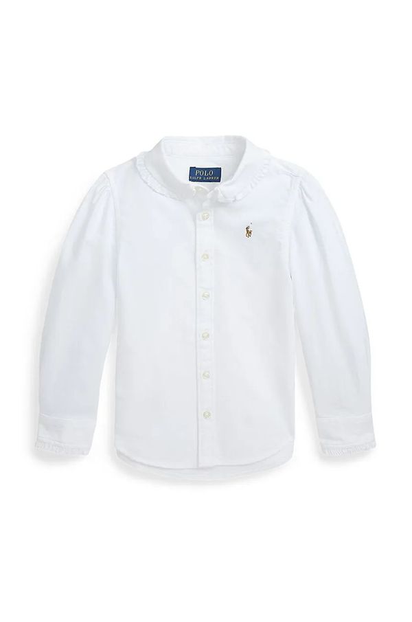 Polo Ralph Lauren Otroška bombažna srajca Polo Ralph Lauren bela barva, 312929954001