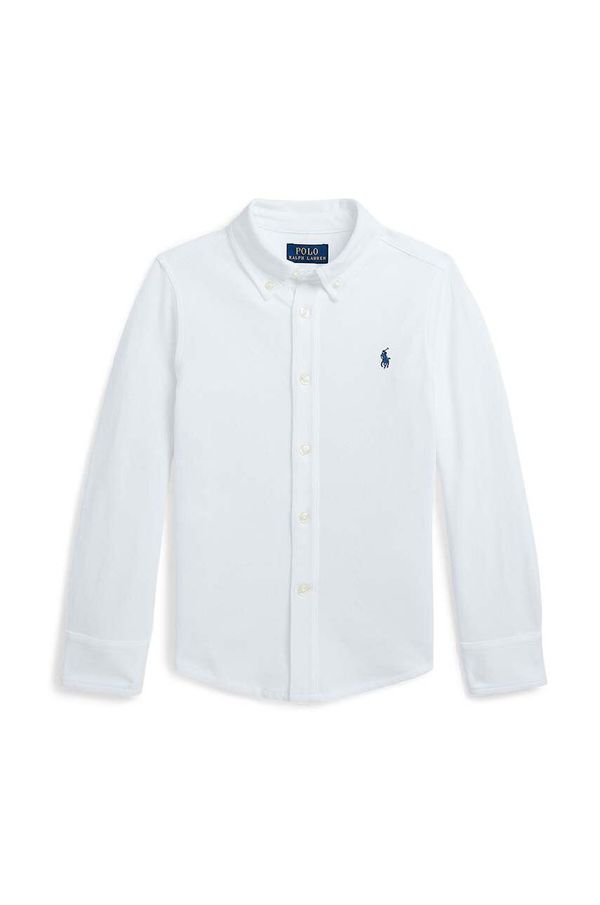 Polo Ralph Lauren Otroška bombažna srajca Polo Ralph Lauren bela barva, 322914506002