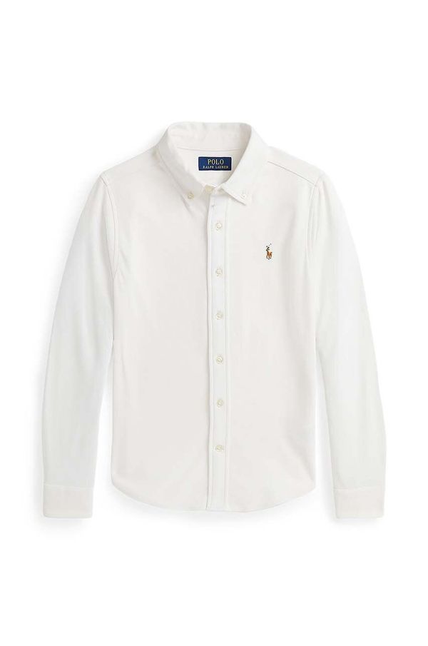 Polo Ralph Lauren Otroška bombažna srajca Polo Ralph Lauren bela barva, 323952434003