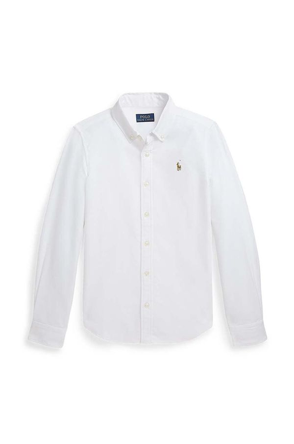 Polo Ralph Lauren Otroška bombažna srajca Polo Ralph Lauren bela barva