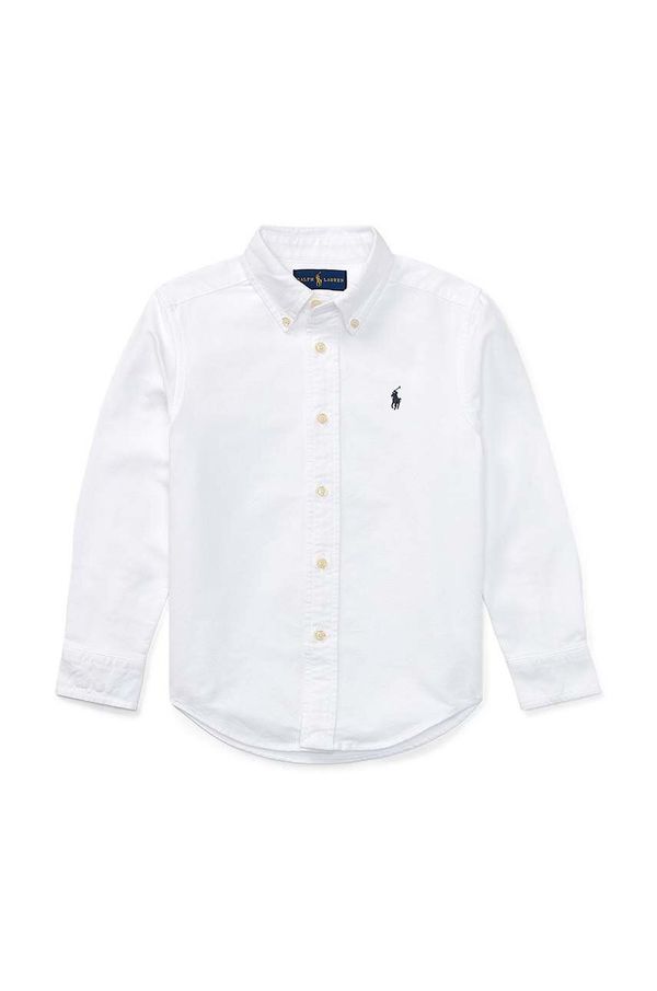 Polo Ralph Lauren Otroška bombažna srajca Polo Ralph Lauren bela barva