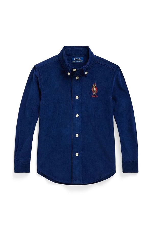 Polo Ralph Lauren Otroška bombažna srajca Polo Ralph Lauren mornarsko modra barva, 322878882003