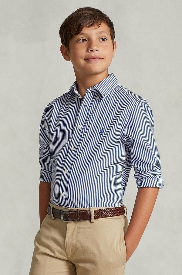 Polo Ralph Lauren Otroška bombažna srajca Polo Ralph Lauren mornarsko modra barva