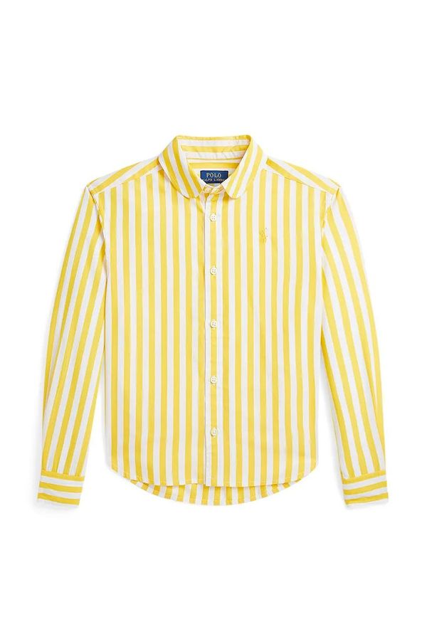 Polo Ralph Lauren Otroška bombažna srajca Polo Ralph Lauren rumena barva, 313957451001