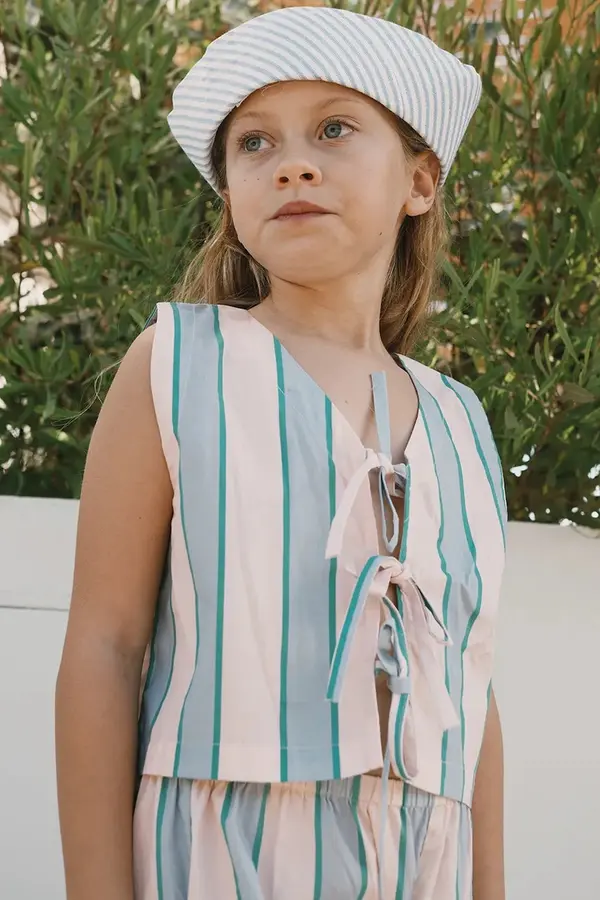 Tinycottons Otroška bombažna srajca Tinycottons RETRO STRIPES BOWS VEST