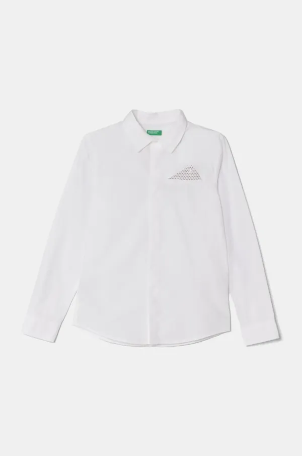 United Colors of Benetton Otroška bombažna srajca United Colors of Benetton bela barva, 59UXCQ03M